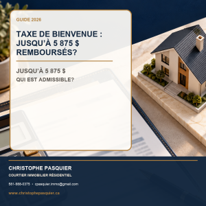Read more about the article TAXE DE BIENVENUE EN 2026 : JUSQU’À 5 875 $ POURRAIENT ÊTRE REMBOURSÉS AUX PREMIERS ACHETEURS